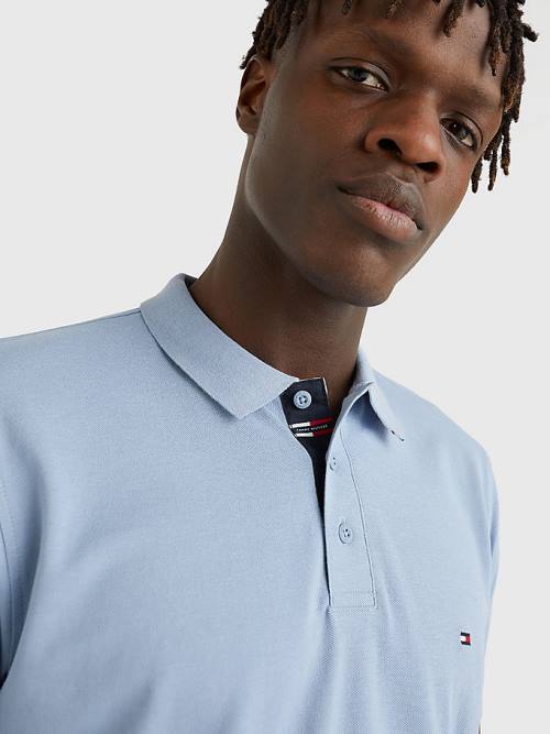 Tommy Hilfiger Contrast Placket Regular Fit Póló Férfi Kék | TH907SOF