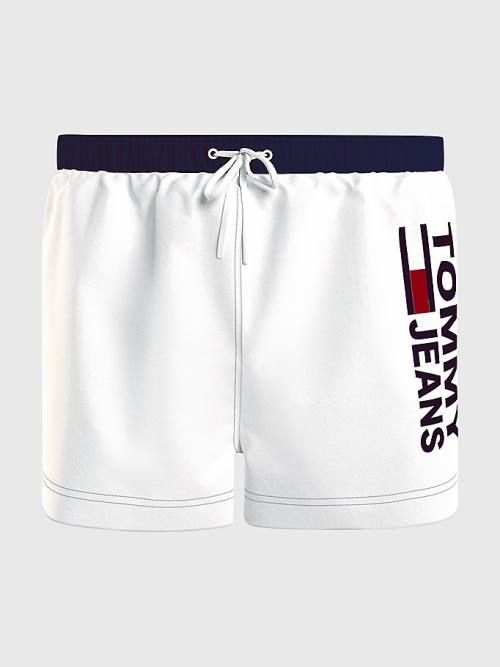 Tommy Hilfiger Contrast Pocket Rövid Length Shorts Fürdőruha Férfi Fehér | TH247HMS