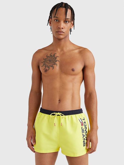 Tommy Hilfiger Contrast Pocket Rövid Length Shorts Fürdőruha Férfi Sárga | TH409BTI