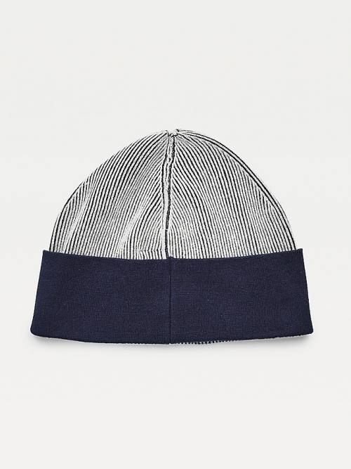 Tommy Hilfiger Contrast Rim Signature Beanie Kalap Női Kék | TH109IYD