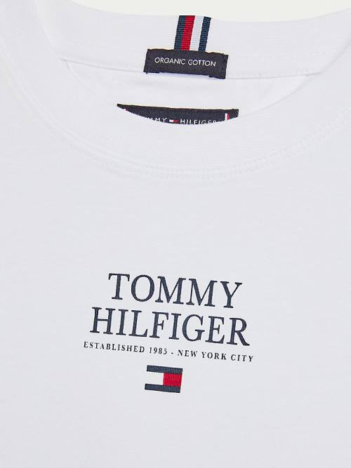 Tommy Hilfiger Contrast Tape Long Sleeve Póló Fiú Fehér | TH017EAJ