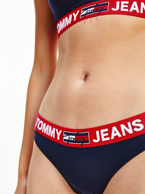 Tommy Hilfiger Contrast Waistband Briefs Fehérnemű Női Kék | TH175KUH