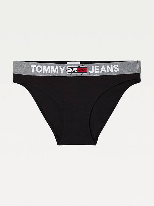 Tommy Hilfiger Contrast Waistband Briefs Fehérnemű Női Fekete | TH645PMZ