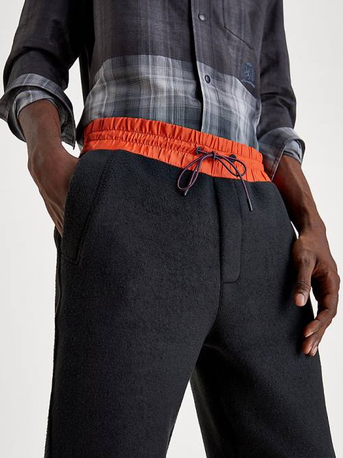 Tommy Hilfiger Contrast Waistband Pálya Joggers Nadrág Férfi Fekete | TH610FEJ