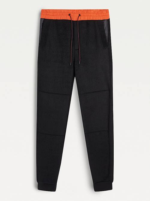 Tommy Hilfiger Contrast Waistband Pálya Joggers Nadrág Férfi Fekete | TH610FEJ