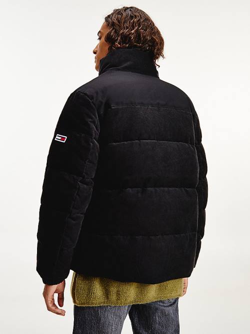 Tommy Hilfiger Corduroy Puffer Kabát Férfi Fekete | TH475HJP