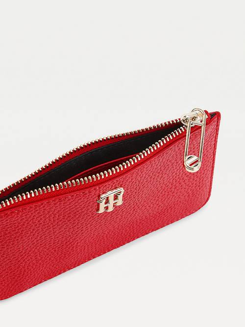 Tommy Hilfiger Credit Card Holder Pénztárca Női Piros | TH091WIJ