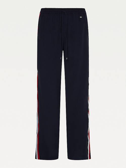 Tommy Hilfiger Crepe Relaxed Fit Pull-On Nadrág Női Kék | TH714NQZ