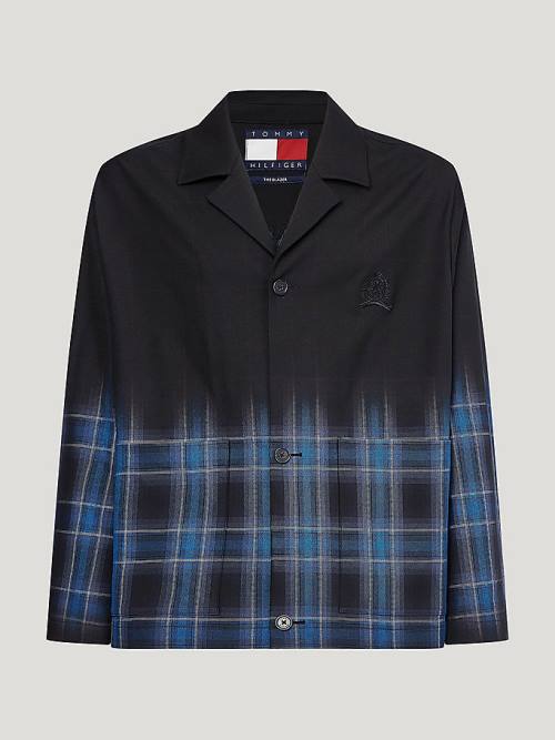 Tommy Hilfiger Crest Fade-Out Print Tailored Blézerek Férfi Fekete | TH916ADL