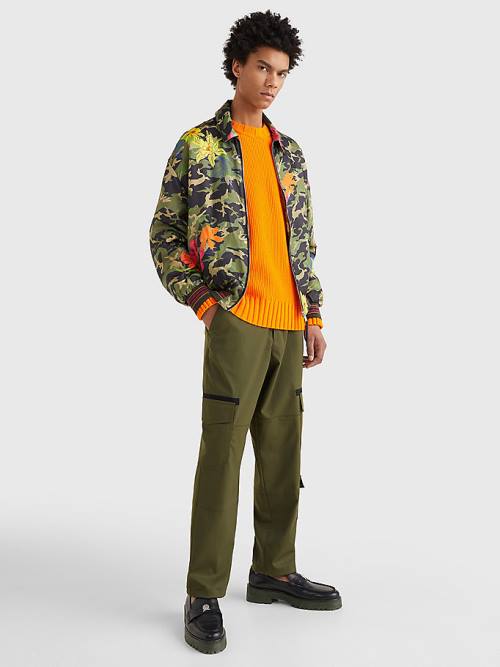 Tommy Hilfiger Crest Floral Camo Tracksuit Kabát Férfi Khaki | TH834GSB