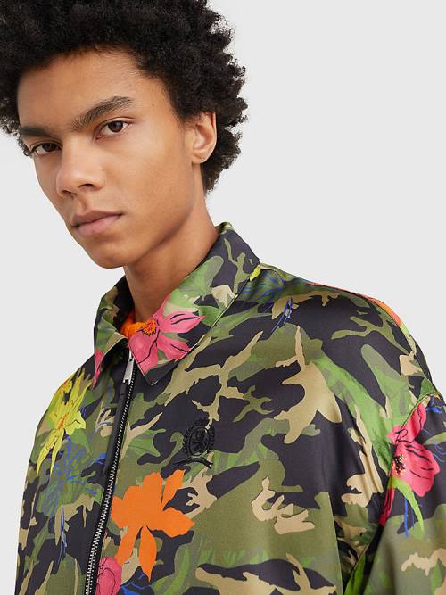 Tommy Hilfiger Crest Floral Camo Tracksuit Kabát Férfi Khaki | TH834GSB