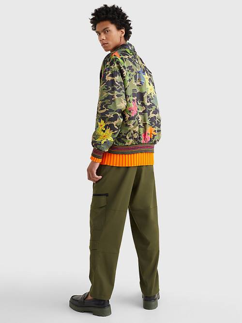 Tommy Hilfiger Crest Floral Camo Tracksuit Kabát Férfi Khaki | TH834GSB