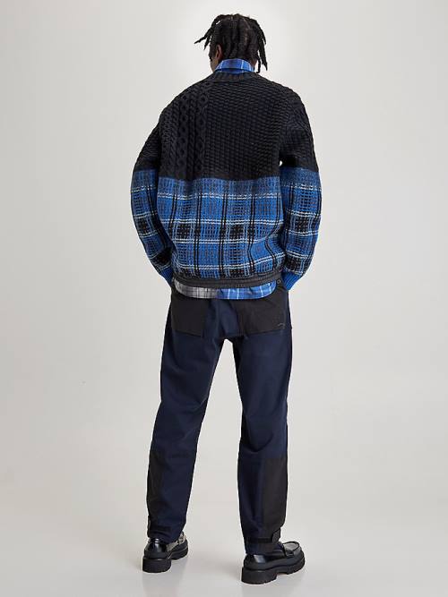 Tommy Hilfiger Crest Half Glen Check Jumper Pulóverek Férfi Fekete | TH104TDK