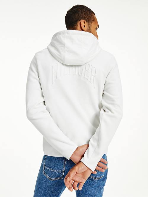 Tommy Hilfiger Crest Polar Fleece Relaxed Fit Kapucnis Pulóver Férfi Fehér | TH985JSA