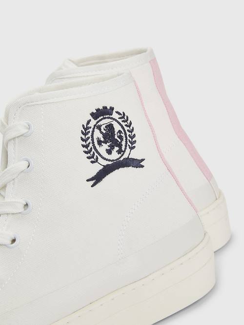 Tommy Hilfiger Crest Vászon High Top Tornacipő Női Fehér | TH726XIF