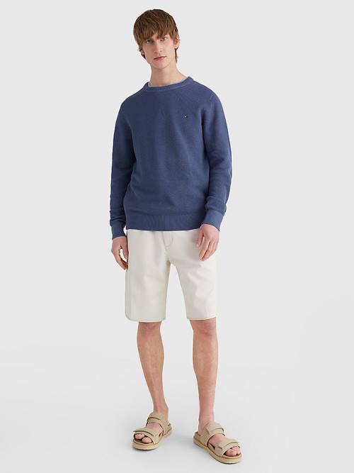 Tommy Hilfiger Crew Neck Jumper Pulóverek Férfi Kék | TH134YDU