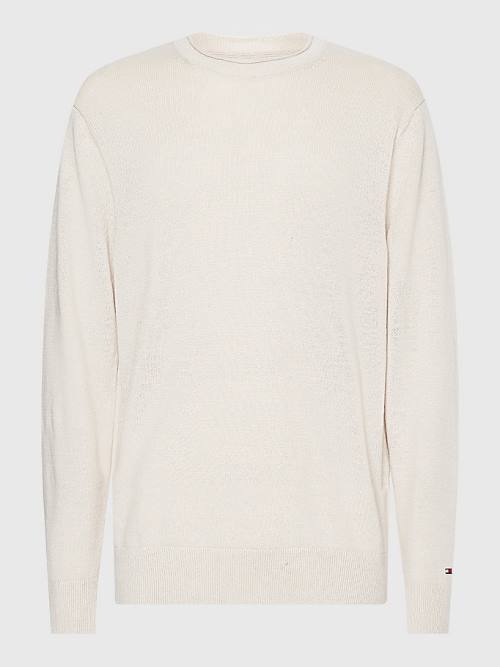 Tommy Hilfiger Crew Neck Jumper Pulóverek Férfi Bézs | TH329XDR