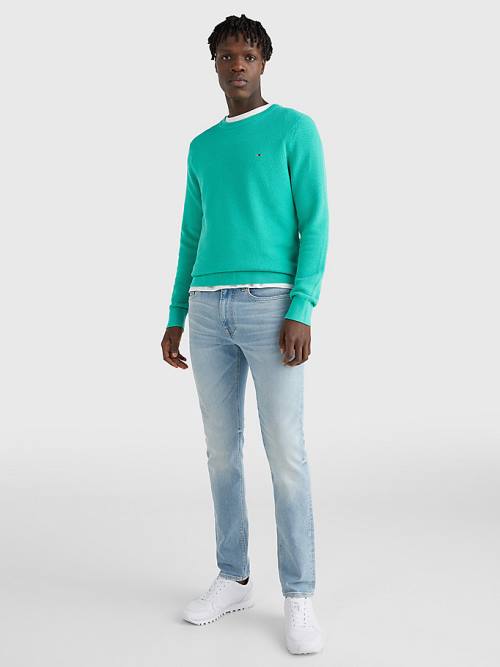 Tommy Hilfiger Crew Neck Jumper Pulóverek Férfi Zöld | TH406RZO