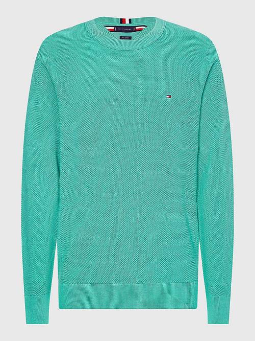 Tommy Hilfiger Crew Neck Jumper Pulóverek Férfi Zöld | TH406RZO