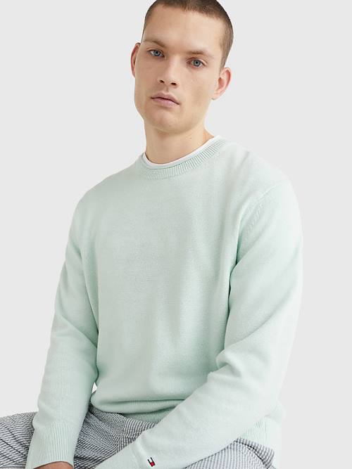 Tommy Hilfiger Crew Neck Jumper Pulóverek Férfi Zöld | TH547AST