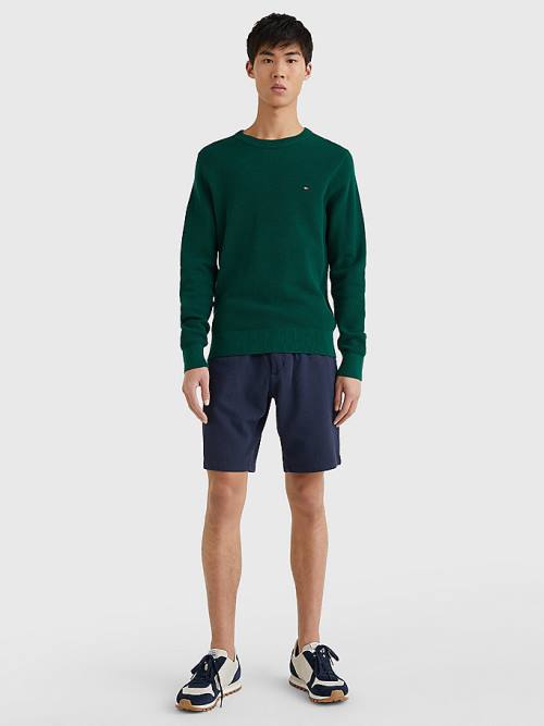 Tommy Hilfiger Crew Neck Jumper Pulóverek Férfi Zöld | TH745BZA