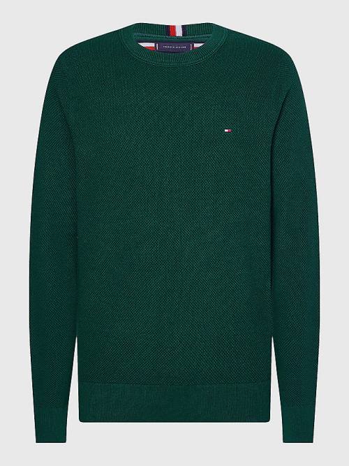 Tommy Hilfiger Crew Neck Jumper Pulóverek Férfi Zöld | TH745BZA