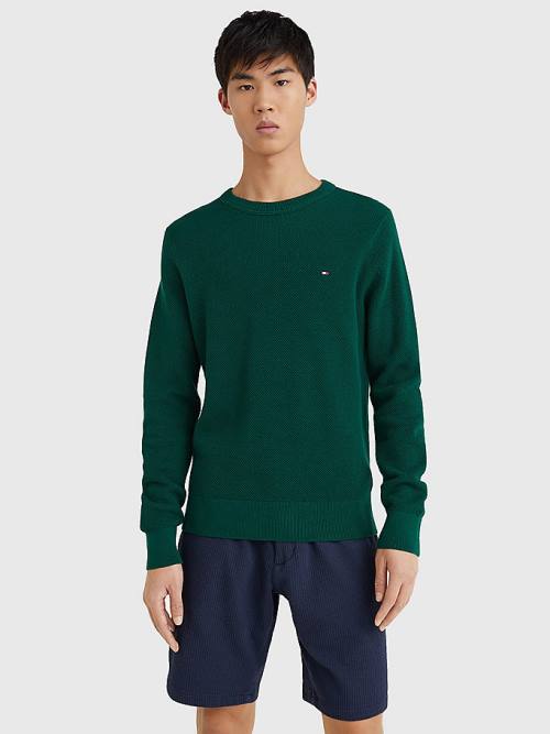 Tommy Hilfiger Crew Neck Jumper Pulóverek Férfi Zöld | TH745BZA