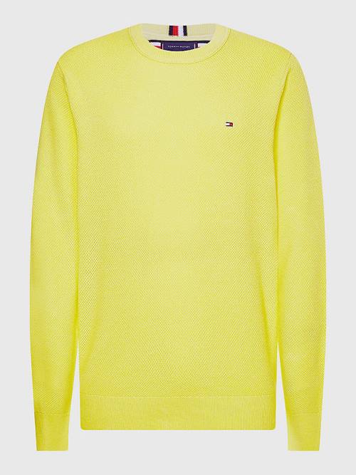 Tommy Hilfiger Crew Neck Jumper Pulóverek Férfi Sárga | TH916NZQ