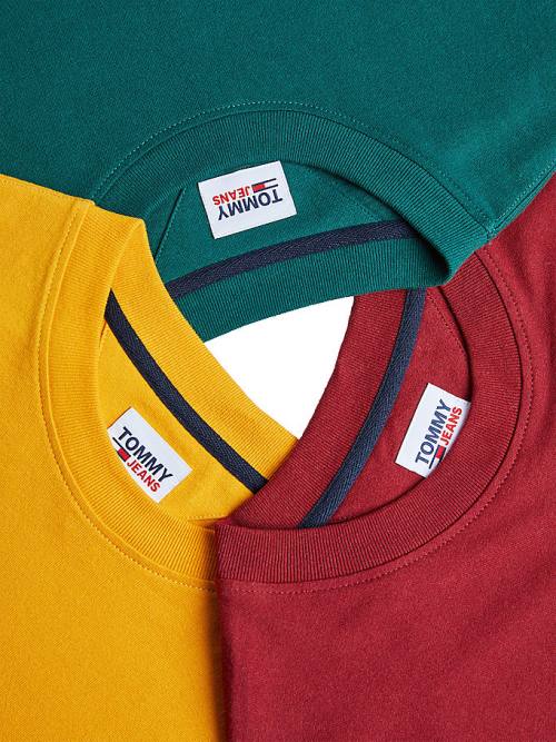 Tommy Hilfiger Crew Neck Póló Férfi Piros | TH145XCU