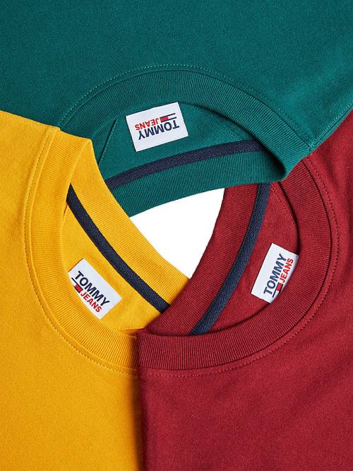 Tommy Hilfiger Crew Neck Póló Férfi Sárga | TH027HDK