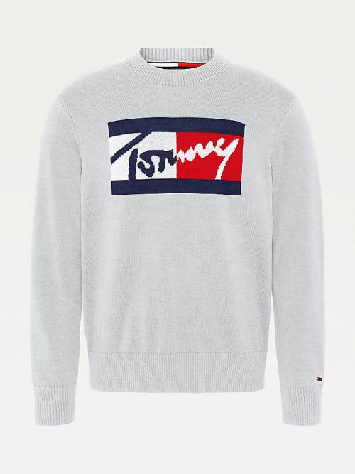 Tommy Hilfiger Crew Neck Relaxed Fit Jumper Pulóverek Férfi Szürke | TH265TOP