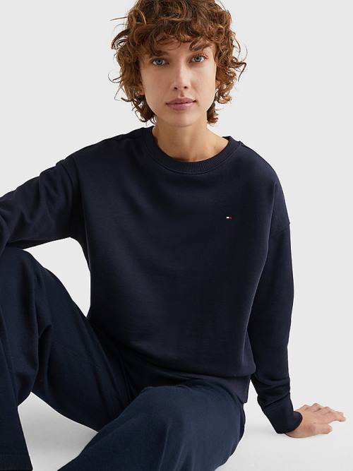 Tommy Hilfiger Crew Neck Relaxed Fit Pulóver Női Kék | TH367MRZ