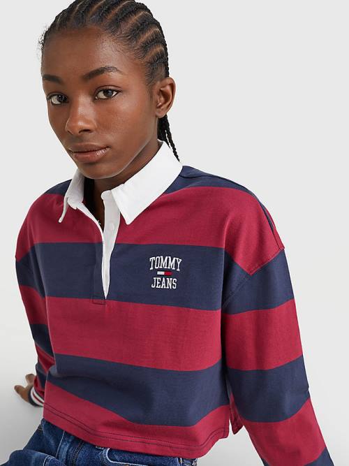 Tommy Hilfiger Cropped Organic Pamut Long Sleeve Póló Női Piros | TH817POZ