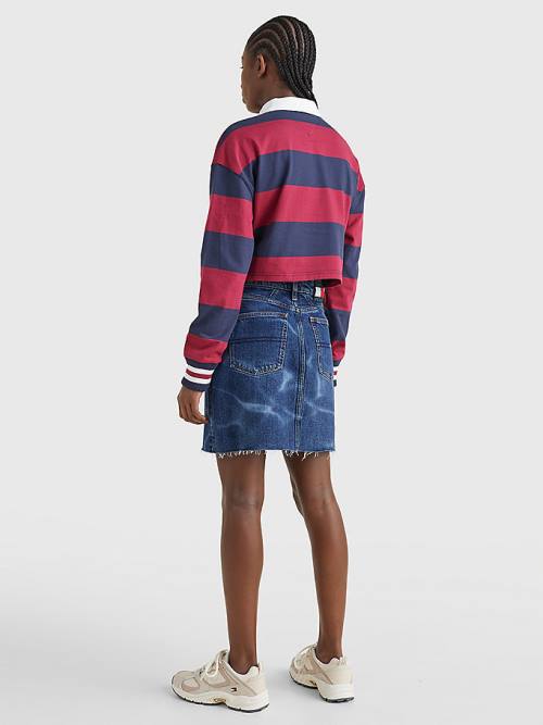 Tommy Hilfiger Cropped Organic Pamut Long Sleeve Póló Női Piros | TH817POZ