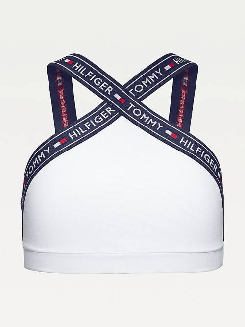 Tommy Hilfiger Crossover Stretch Pamut Bralette Fehérnemű Női Fehér | TH852GFS