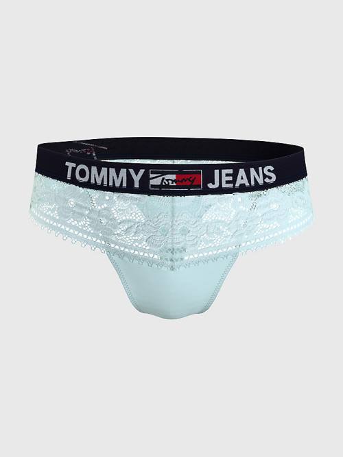 Tommy Hilfiger Csipke Tanga Briefs Fehérnemű Női Kék | TH947JML