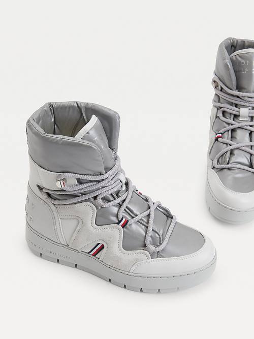 Tommy Hilfiger Csipke-Up Snow Bakancs Női Szürke | TH746GRE