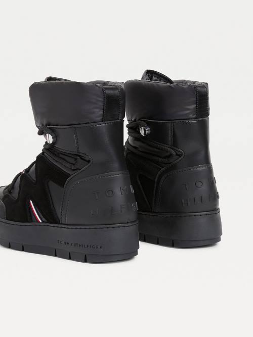 Tommy Hilfiger Csipke-Up Snow Bakancs Női Fekete | TH902SJE