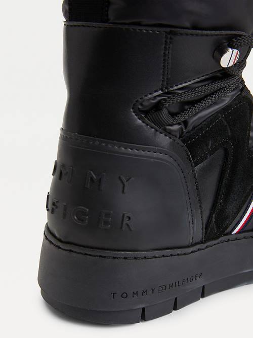 Tommy Hilfiger Csipke-Up Snow Bakancs Női Fekete | TH902SJE