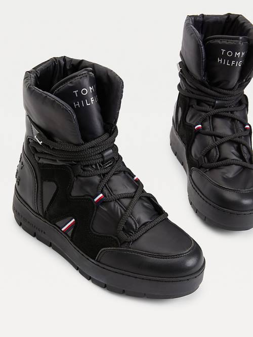 Tommy Hilfiger Csipke-Up Snow Bakancs Női Fekete | TH902SJE