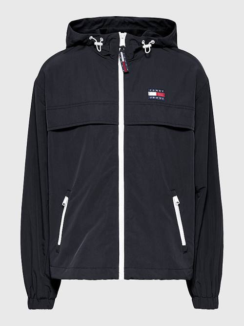 Tommy Hilfiger Csuklyás Chicago Windbreaker Kabát Női Fekete | TH761SYX