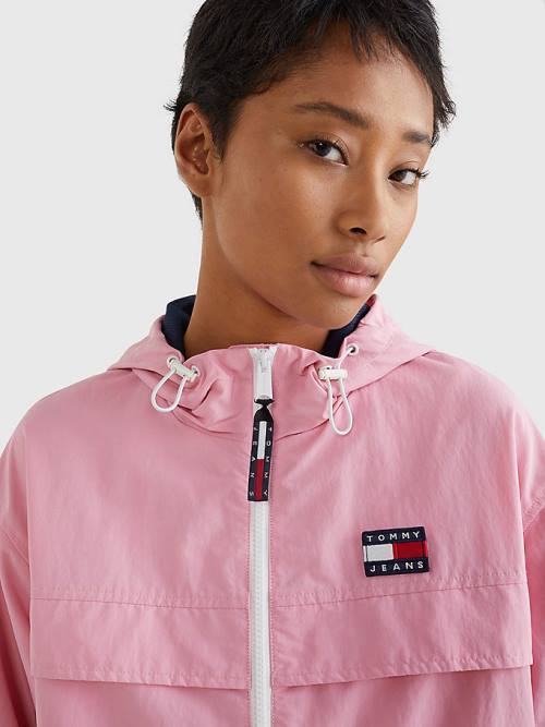 Tommy Hilfiger Csuklyás Chicago Windbreaker Kabát Női Rózsaszín | TH961BUL