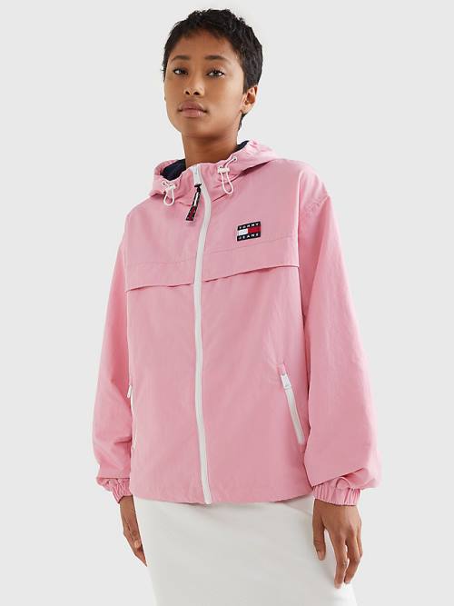 Tommy Hilfiger Csuklyás Chicago Windbreaker Kabát Női Rózsaszín | TH961BUL