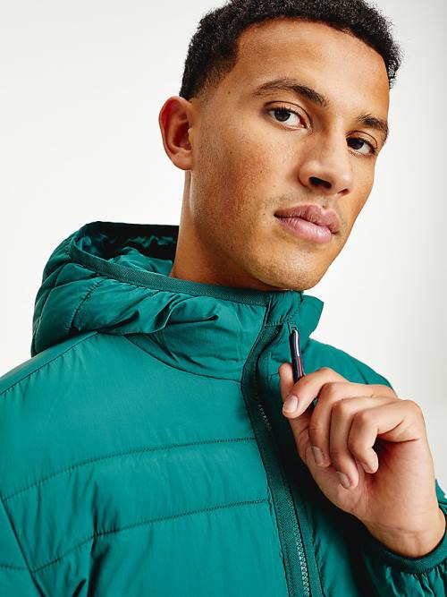 Tommy Hilfiger Csuklyás Quilted Puffer Kabát Férfi Zöld | TH018PAV