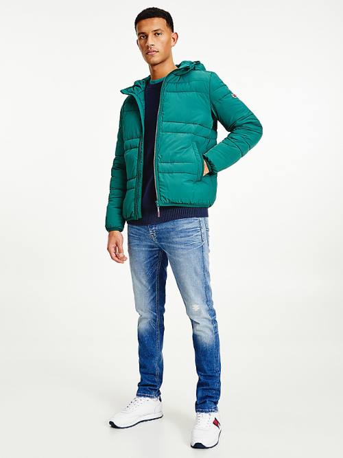 Tommy Hilfiger Csuklyás Quilted Puffer Kabát Férfi Zöld | TH018PAV