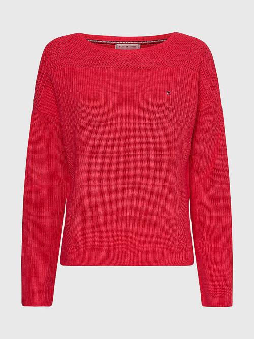 Tommy Hilfiger Csónak Neck Relaxed Fit Jumper Pulóverek Női Rózsaszín | TH948KFH