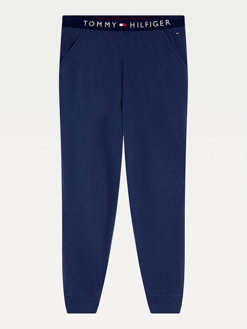 Tommy Hilfiger Cuffed Pamut Joggers Pizsama Női Kék | TH026WNJ