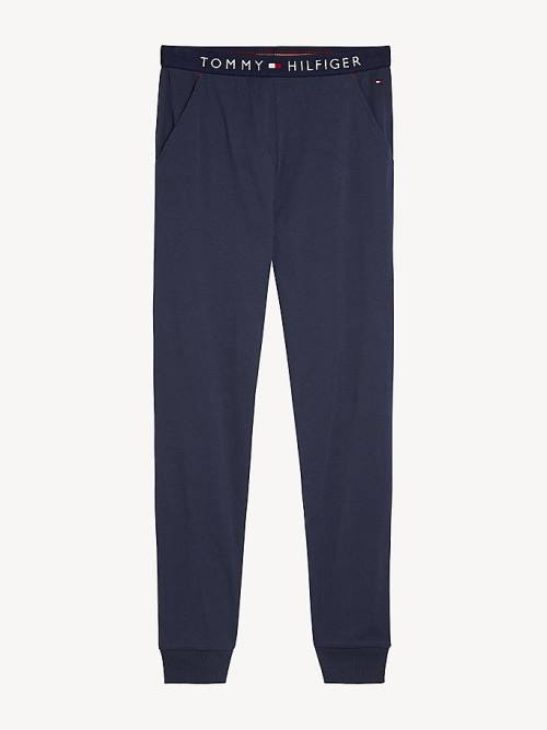 Tommy Hilfiger Cuffed Pamut Joggers Pizsama Női Kék | TH026WNJ