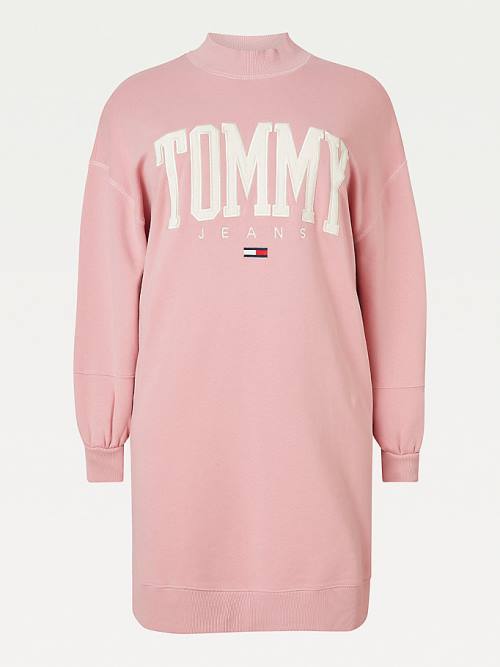 Tommy Hilfiger Curve College Sweatshirt Ruha Női Rózsaszín | TH801WNM