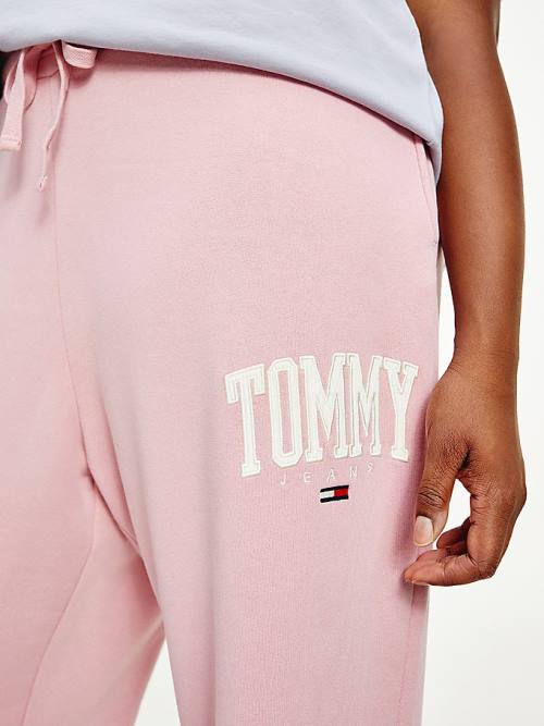 Tommy Hilfiger Curve College Tommy Badge Plush Joggers Nadrág Női Rózsaszín | TH178AIL